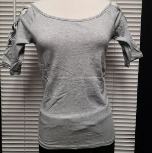 Grey Off Shoulder Top NWOT